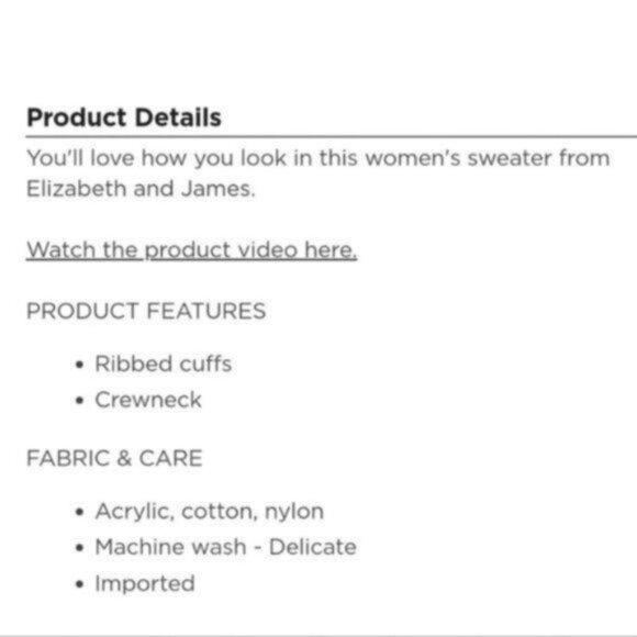 Elizabeth and James Black Striped Chunky Knit Crewneck Sweater Small - Picture 11 of 11